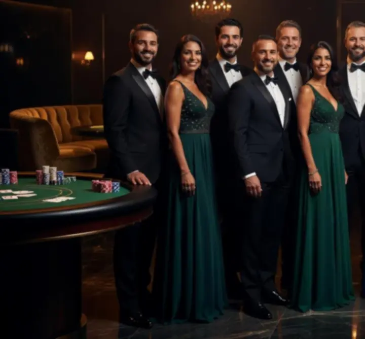 Zespół Event Play Mobile przy profesjonalnym stole event casino