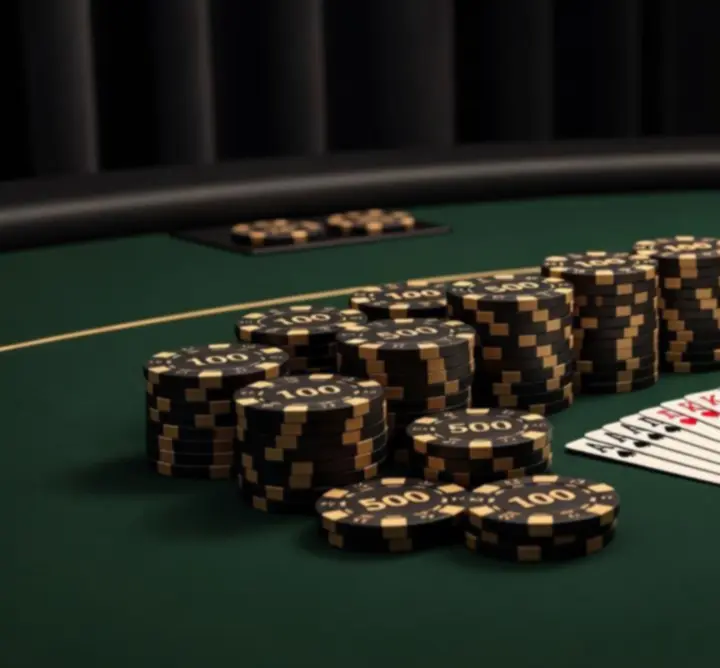 Premium stół pokerowy z żetonami na mobilnym evencie
